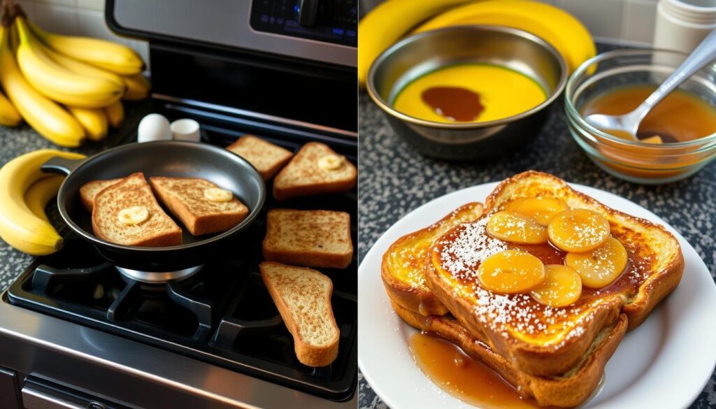 Step-by-step guide to making Bananas Foster French Toast